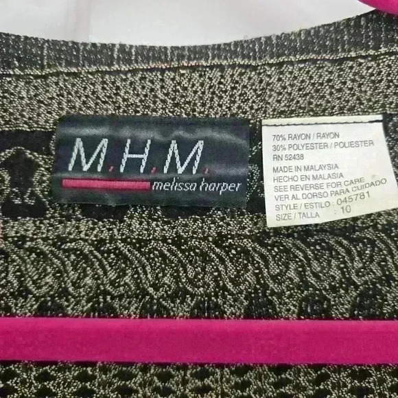 Vintage Melissa Harper Rare Pattern Design Button Down longsleeve Blouse,Size 10 - Picture 3 of 3